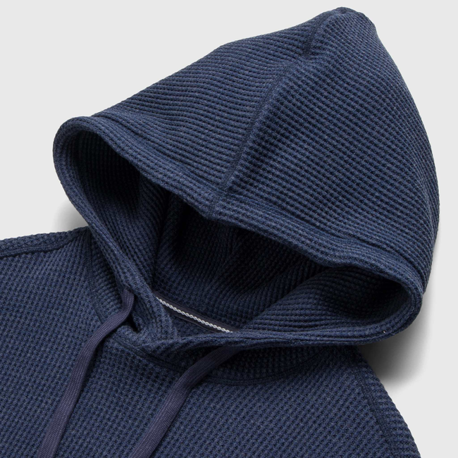 Ivan Waffle Thermal Hoodie - Navy Heather-gallery-44025210929410