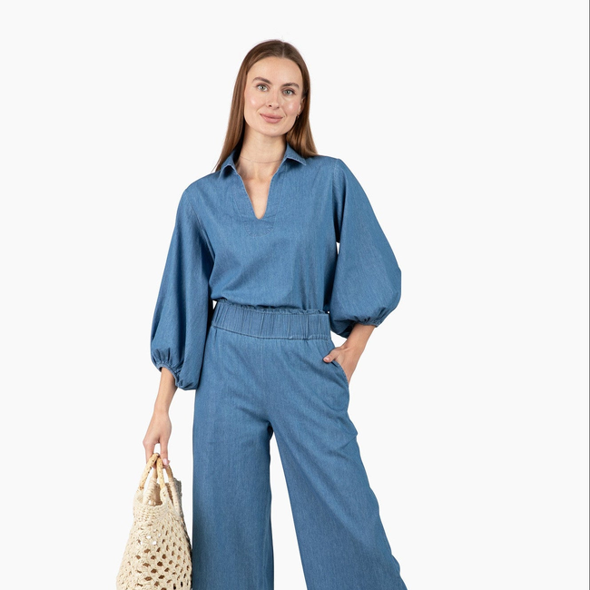 Take Pause Pant Set - Chambray-gallery-51834732806432