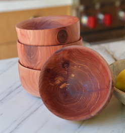 Red Cedar Bowls, The Candy Apple Set of Four Bowls