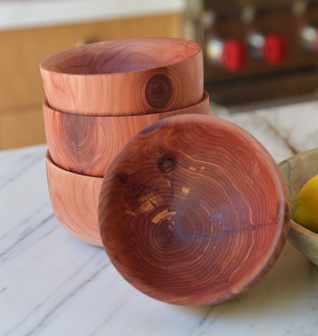 Red Cedar Bowls, The Candy Apple Set of Four Bowls