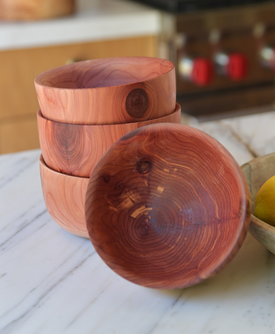 Red Cedar Bowls, The Candy Apple Set of Four Bowls