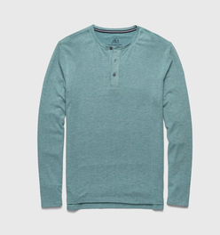 Sean Ultra Soft Classic Henley - Aqua Heather