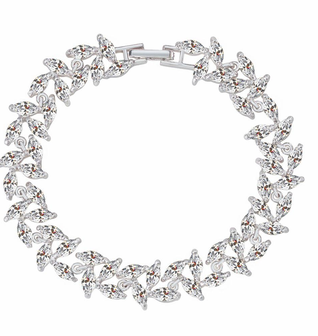 Tennis Bracelet with Marquise Cut Cubic Zirconia