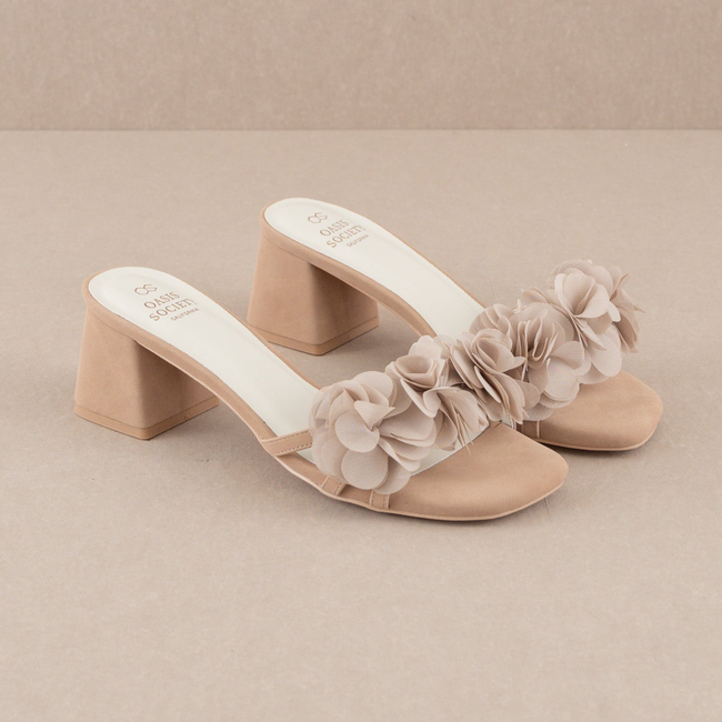 The Noor | Dusty Pink Romantic Petal Detail Heels-gallery-34702037876913