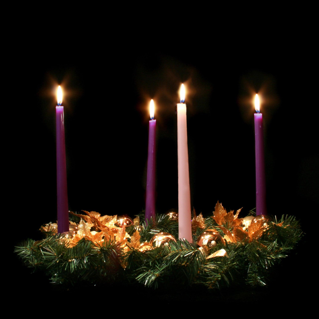 Advent Candle Beeswax Taper Bundle - Pink & Purple-gallery-39442279137526