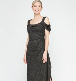 Petite - Hannah Glitter Mesh Gown