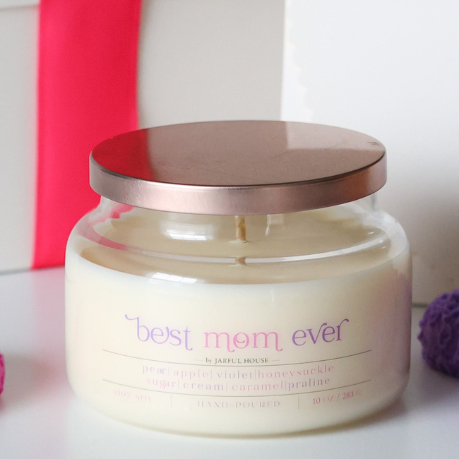 Best Mom Ever Gift Set – Soy Candle & Heart Wax Melts-gallery-38062756757574