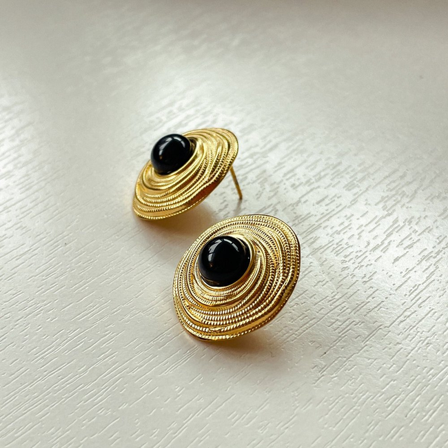 Circle Agate Studs-gallery-31654046203979