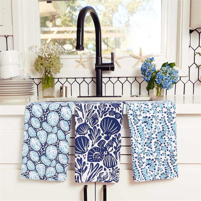 Sea Life Kitchen Cotton Towels (Set of 3)-gallery-32767237619799