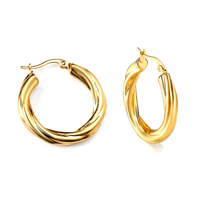 Rippled Hoop Earrings-gallery-42474181230842