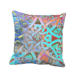Turquoise Moroccan Print Pillow