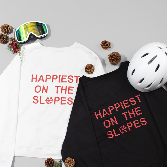 Happiest on the Slopes® Skiing Snowboarding Sweatshirt-gallery-33458367365280