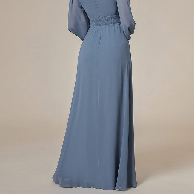 ever CELESTE|Chiffon High Empire Waist Puff Sleeve Mother Dress-gallery-30780760686666