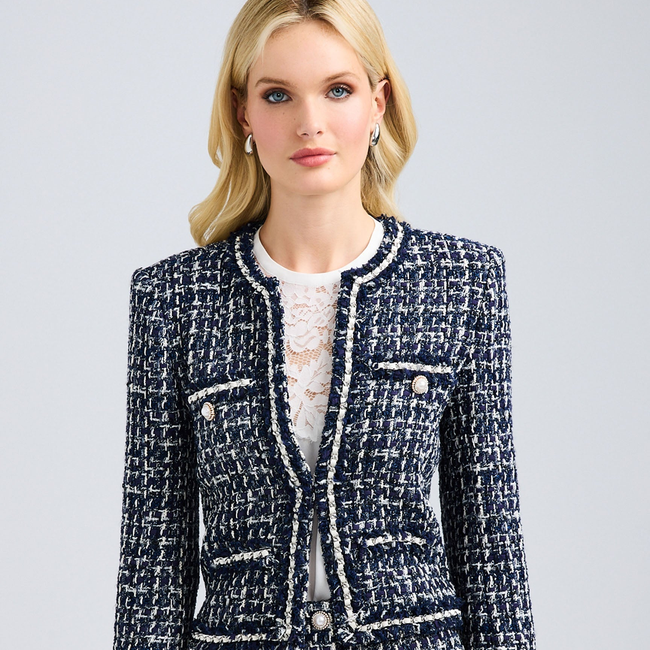 Betsy Buttoned Tweed Blazer-gallery-43045222842618