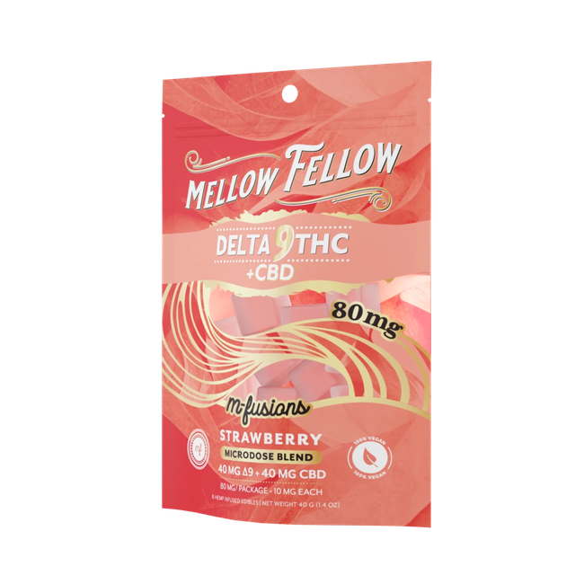 Microdose M-Fusions Gummies - Delta 9 THC + CBD 8ct 80mg - Strawberry-gallery-38612140097742