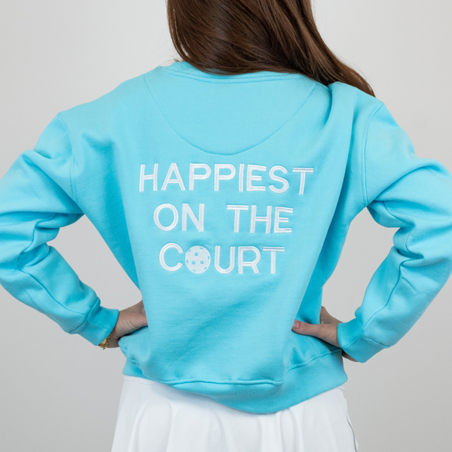 Happiest on the Court™ pickleball sweatshirt-gallery-34904237473952