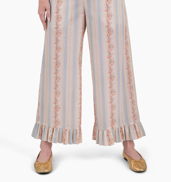 Lady Bird Ruffle Pant - Georgette Stripe