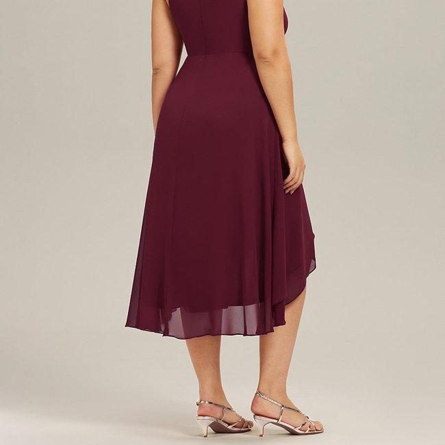 ever POSIE|Midi Halter Neck Chiffon Wedding Guest Dress with Sleeveless and A-Line-gallery-31125118910538
