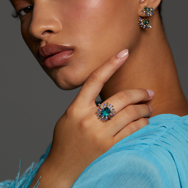 STELLAR MULTI STONE HALO RING-gallery-48508852994307