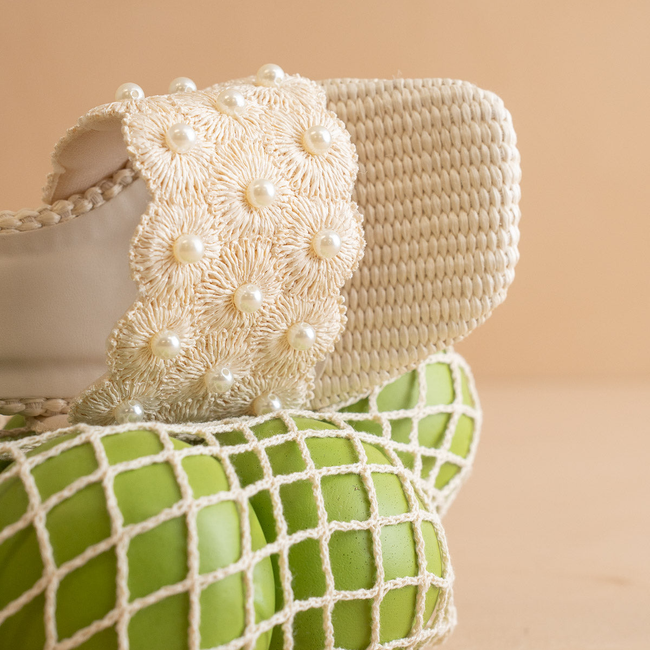 The Holland | Ivory Pearl Raffia Block Heel Mule-gallery-42229787394225