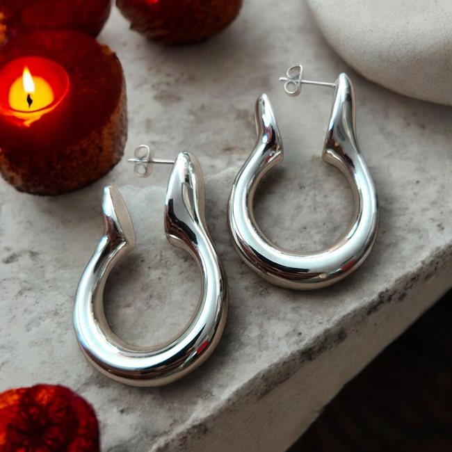 Eboni Gold Hoop Earrings-gallery-42491157872890