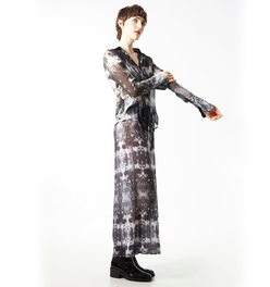 Babs Semi Sheer Wide Leg Pant - Nature Print