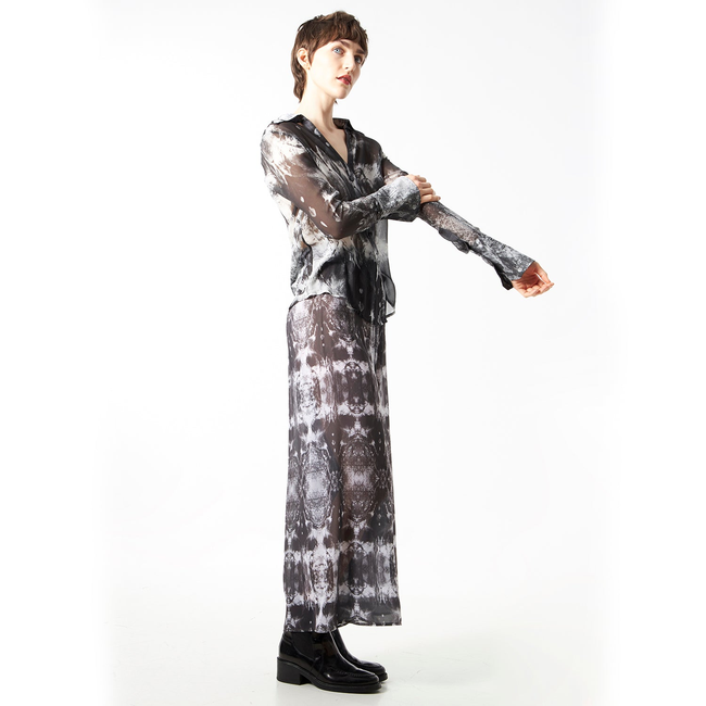 Babs Semi Sheer Wide Leg Pant - Nature Print-gallery-45252472045864