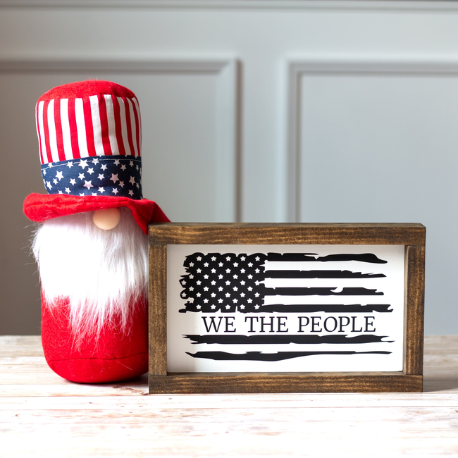 Patriotic Wall Sign We The People American Flag Black-gallery-28129108852806