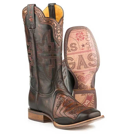 Tin Haul Kings / Gambling Legend ( Black) - Mens Leather Cowboy Boot