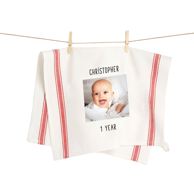 Custom Photo Vintage Red Stripe Towel-gallery-38233198297311