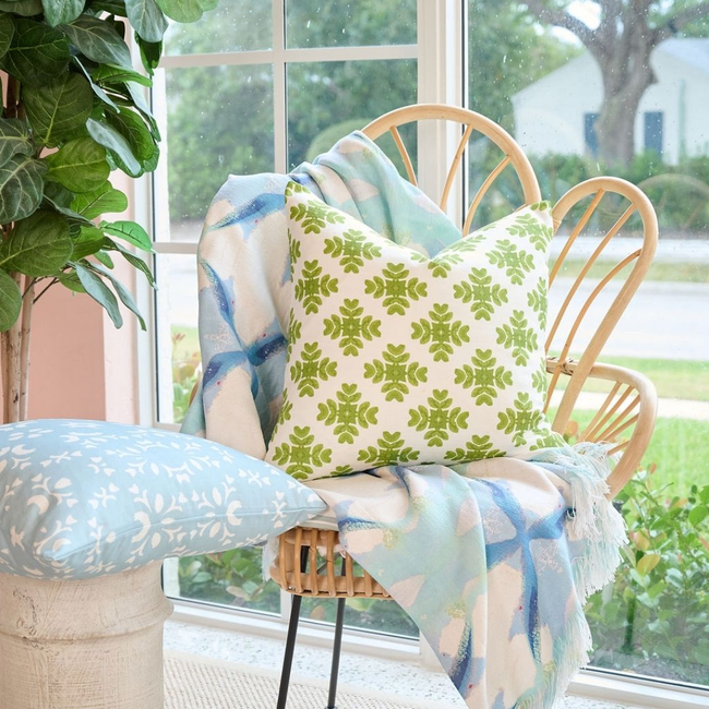 Brushstrokes Green 22x22 Pillow-gallery-43755423695096