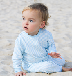 Seaside Stripe Little Lounger Bamboo Sweatsuit