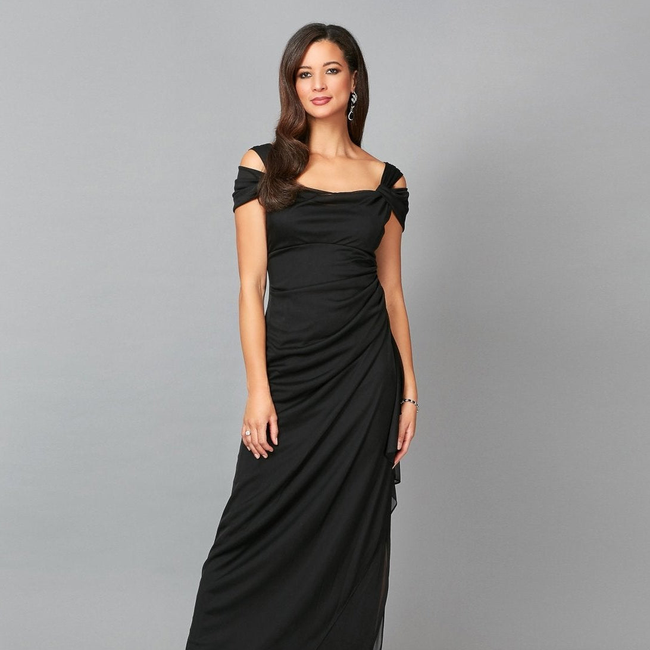 Lindsay Cold Shoulder Mesh Gown-gallery-40780640485632