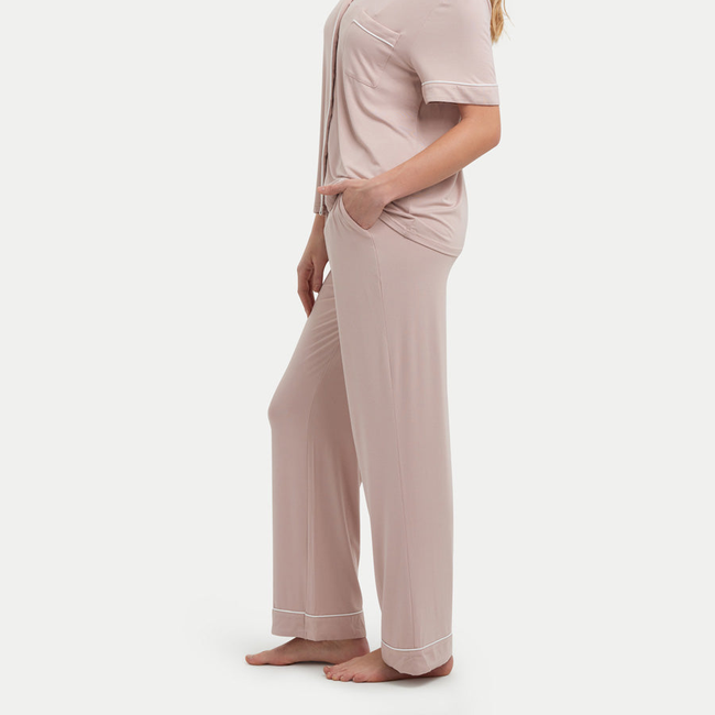 Short Sleeve Bamboo Pajama Set with Pants-gallery-41439018320112