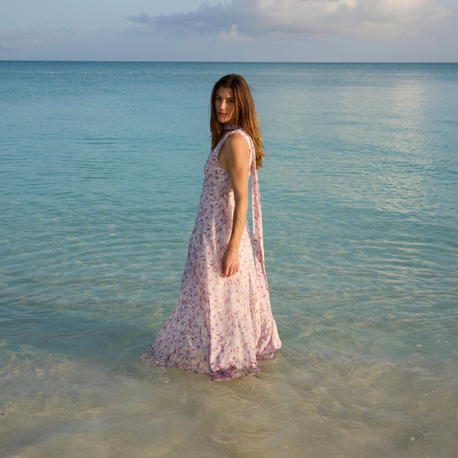 Rivi Neck Scarf Maxi Dress-gallery-56747388272957