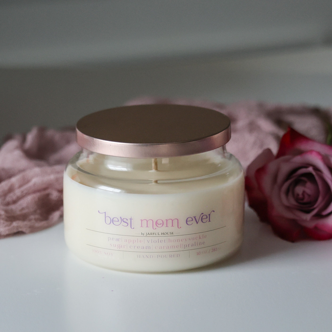 Best Mom Ever Gift Set – Soy Candle & Heart Wax Melts-gallery-38023469924422