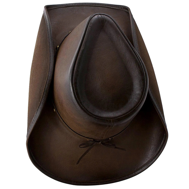 Deadwood Trading Broken Hill - Faux Leather Outback Hat-gallery-46122176282930