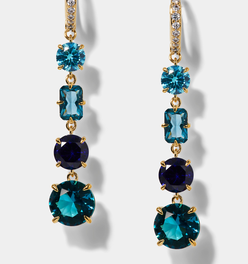 STELLAR MULTI STONE LINEAR LEVERBACK EARRINGS