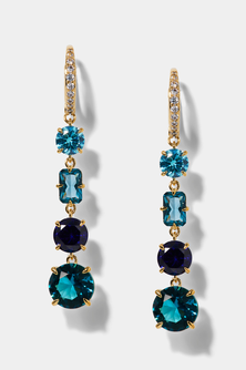 STELLAR MULTI STONE LINEAR LEVERBACK EARRINGS