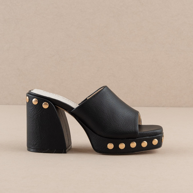 The Leona | Black Studded Platform Heel-gallery-36397645627569