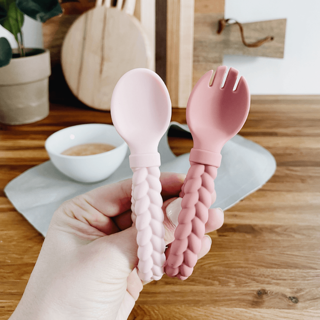 Sweetie Spoons™ - Silicone Baby Fork + Spoon Set-gallery-14591054086259