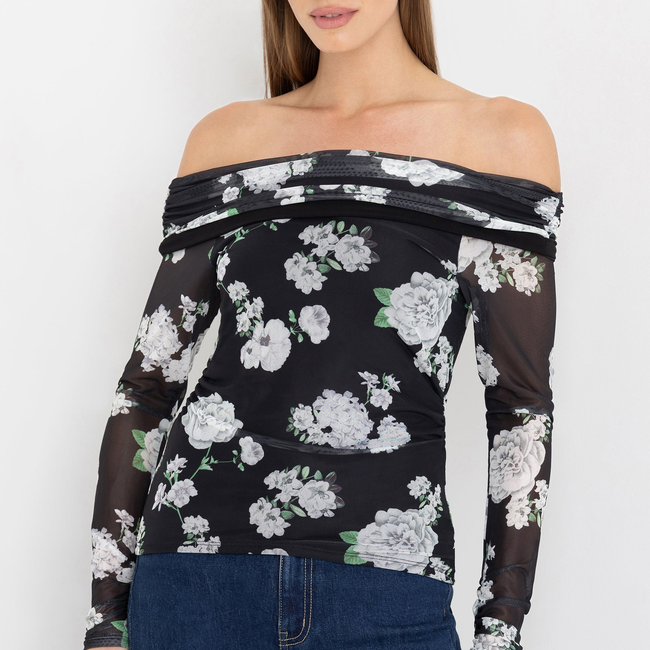 Romeo Floral Mesh Top-gallery-44946126962938