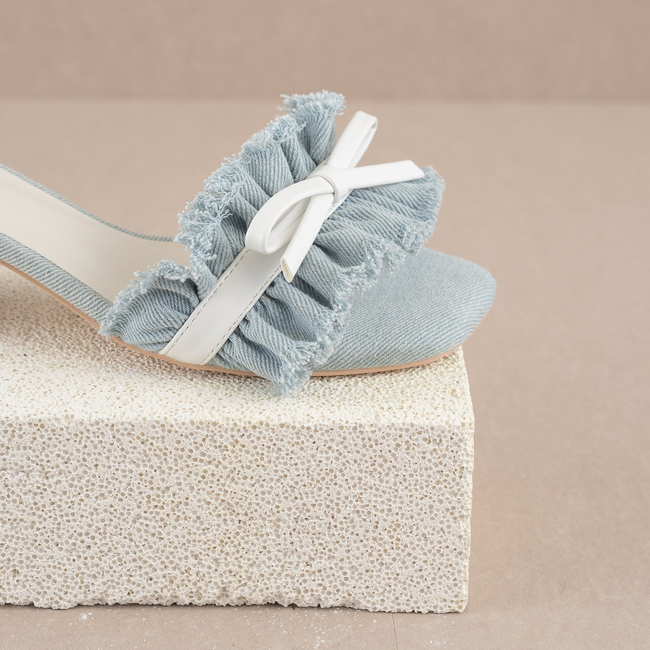 The Julissa | Denim Romantic Low Heel Sandal-gallery-34702078017713