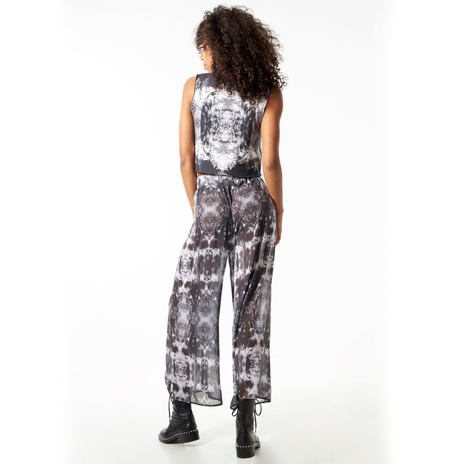 Babs Semi Sheer Wide Leg Pant - Nature Print-gallery-45252477878568
