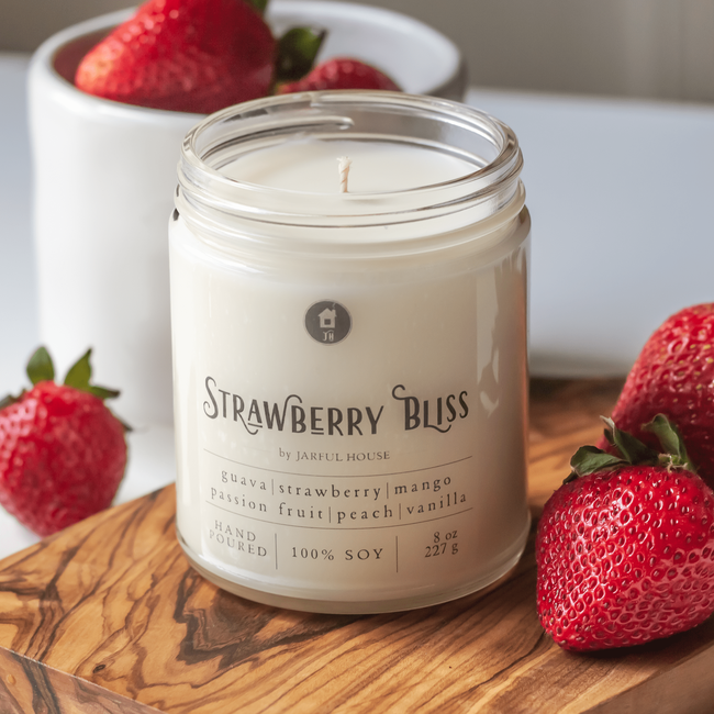 Soy Candle Strawberry Bliss | Housewarming Gift-gallery-29352631468102