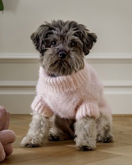 Billie Blush Eyelash Knit Dog Sweater