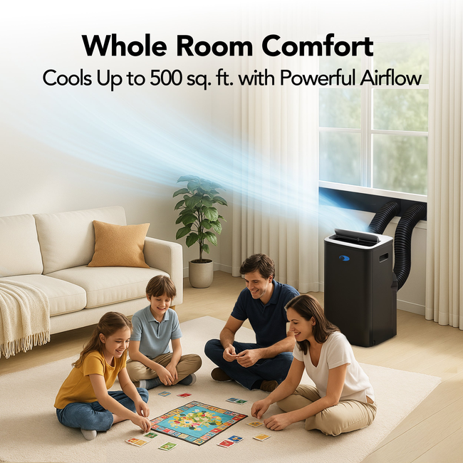 Whynter Nex Inverter Portable Air Conditioner Dual Hose Cooling, 500 sq ft Efficiency 12000 BTU (100-gallery-45462473572600