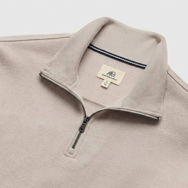 Bobby Cashmist Fleece Quarter Zip - Taupe Grey Heather-gallery-45326205321474