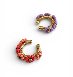 Floral Beaded Earcuffs