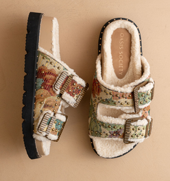 The Gaylen | Floral Tapestry Fleece Lined Slipper Slide
